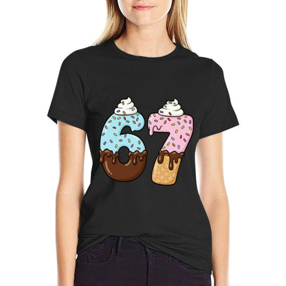 67 Drip Meme Six Sevenn Slang, Funny Ice Cream  Breathable T-Shirt