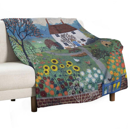 Apple Tree Cottage Throw Blanket