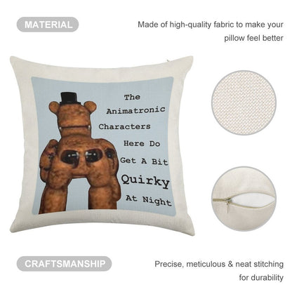 Quirky Animatronics Linen Throw Pillow Cover