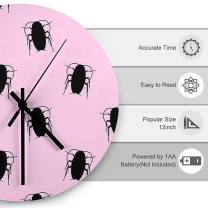 Hairspray Cockroach, John Waters Inspired, Pink Wall Clock