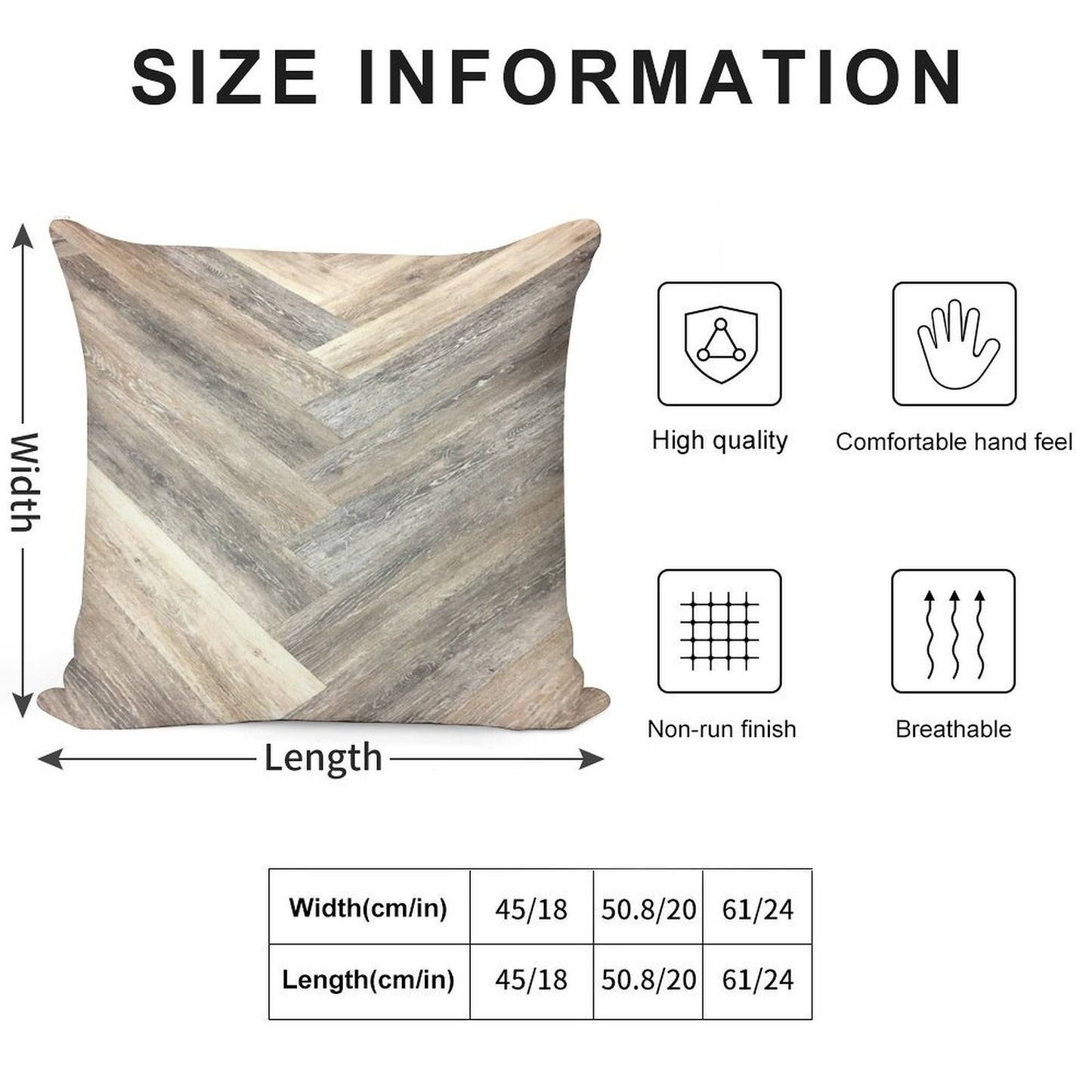 Contemporary Caramel Brown Grey Beige Farmhouse Barn Wood Soft Reinforced Edging Throw Pillow