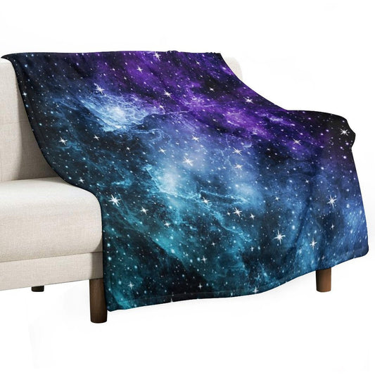 Purple Teal Galaxy Nebula Dream #1 #decor #art Throw Blanket