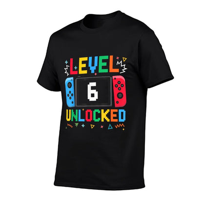 Level 6 Unlocked Birthday Video Gamer 6th Birthday Kids Boys T-Shirt