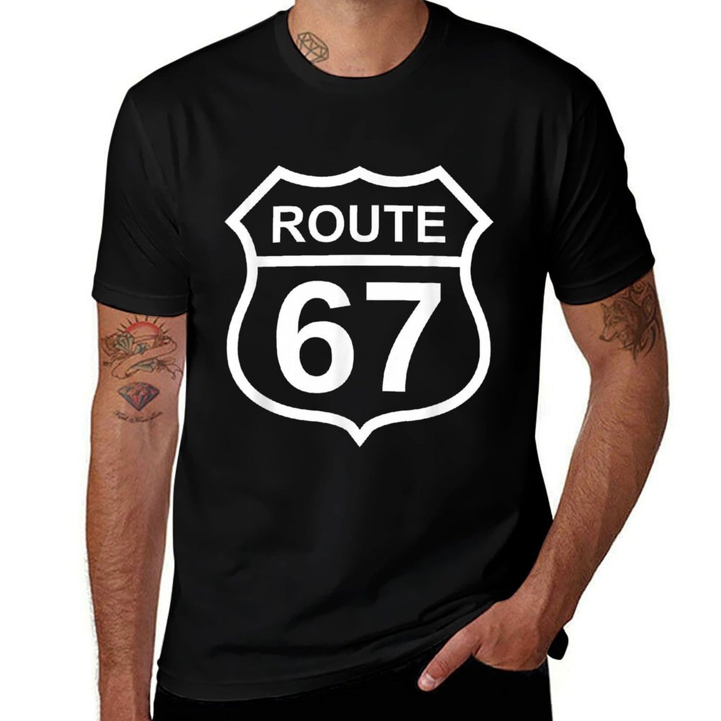 Route 67 Funny Six Seven 6 7 Meme Interstate Highway I-67  Odor-resistant T-Shirt