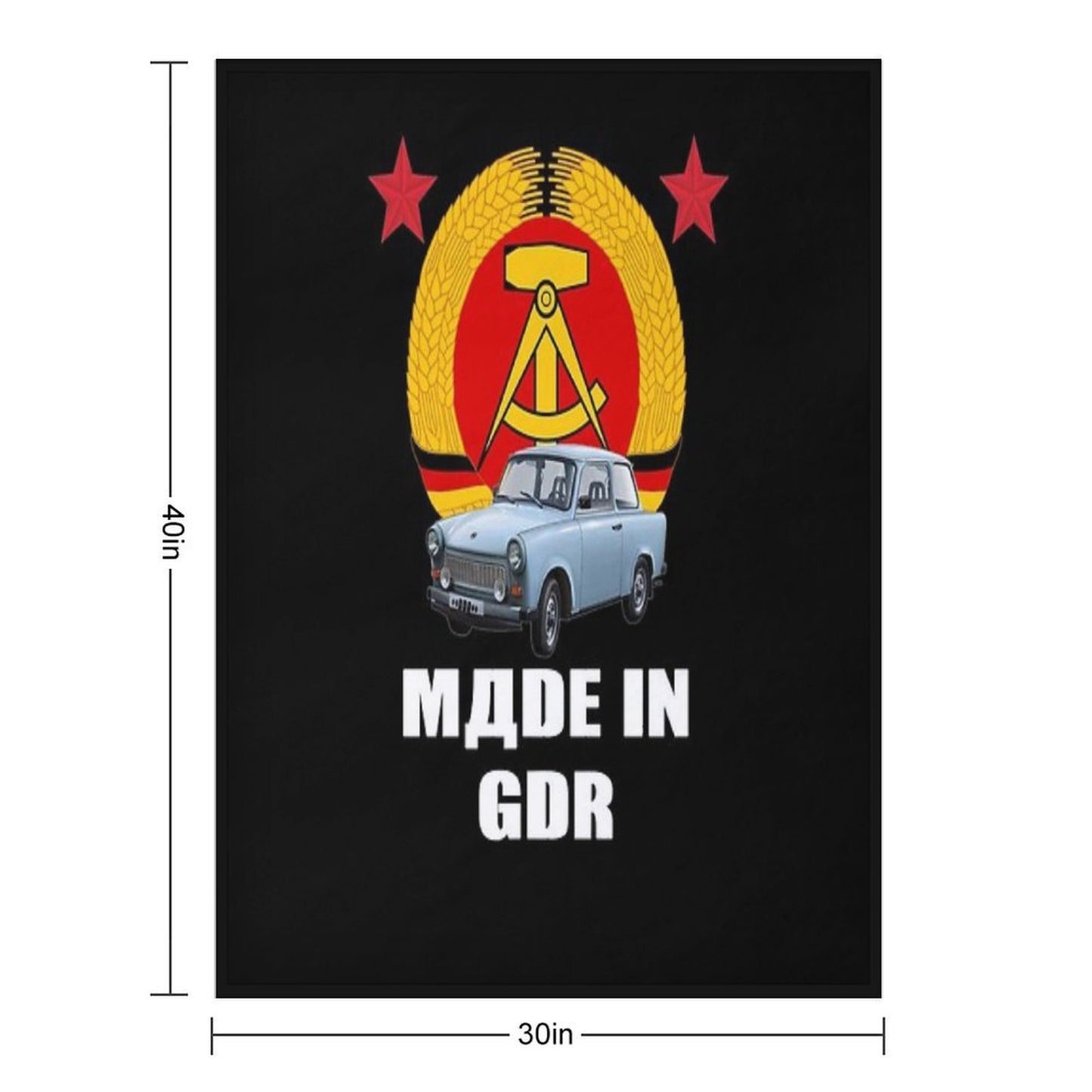 Made in GDR, GDR, East Germany, Trabant, Ossi Throw Blanket