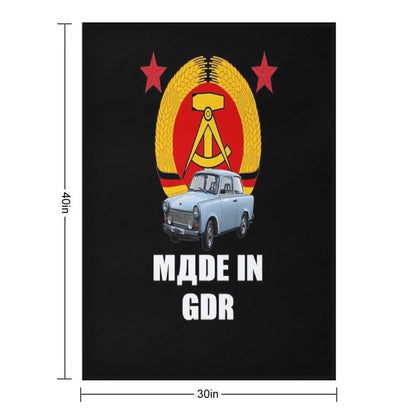 Made in GDR, GDR, East Germany, Trabant, Ossi Throw Blanket