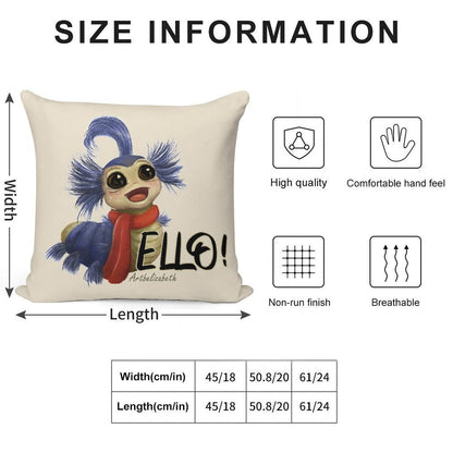 Labyrinth Worm Soft Washable Throw Pillow