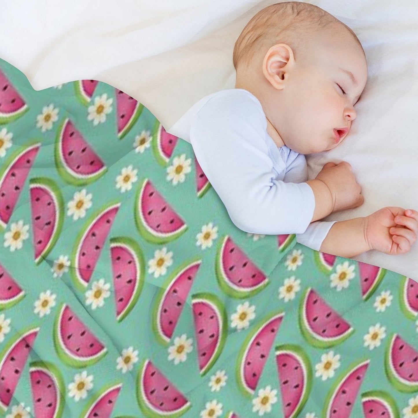 Watermelons And Daisies Throw Blanket