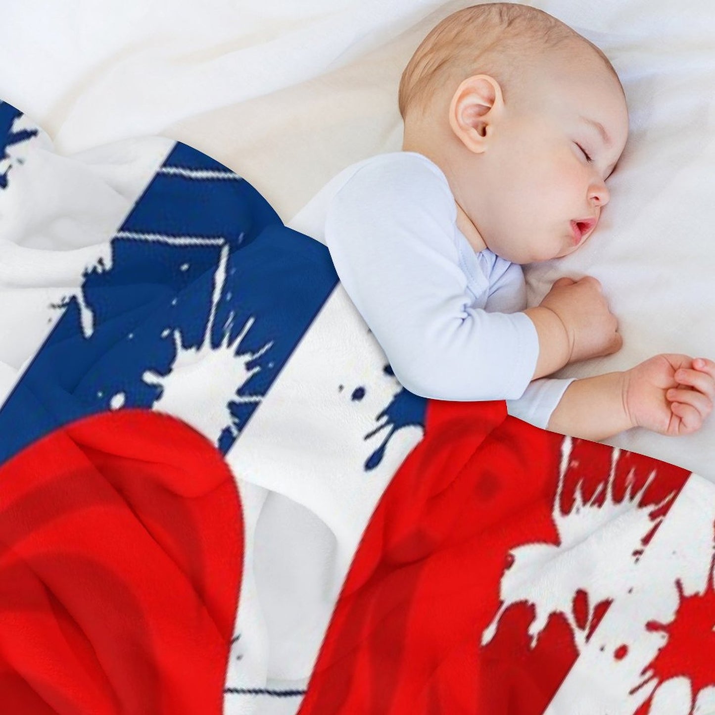 France RUGBY Plaid Throw Blanket