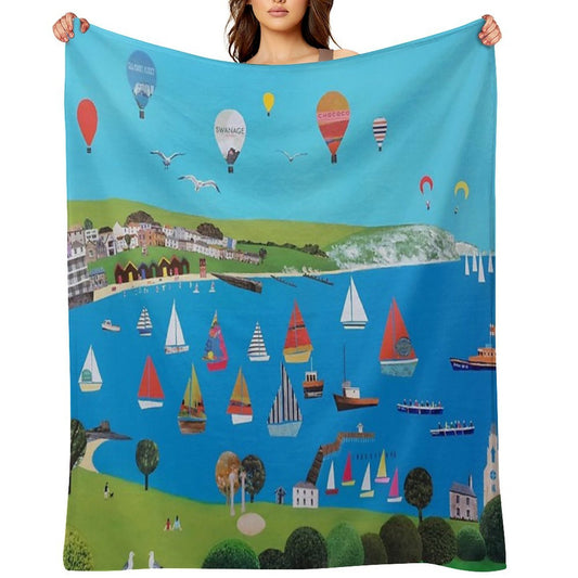 Swanage, Dorset Throw Blanket