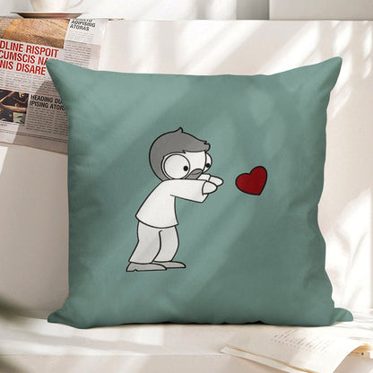 John Hearts Linen Throw Pillow Cover