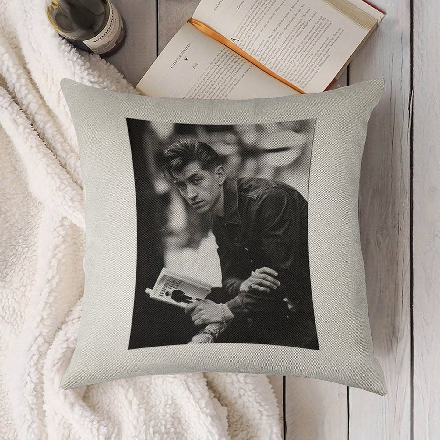 Alex Turner Linen Throw Pillow Cover