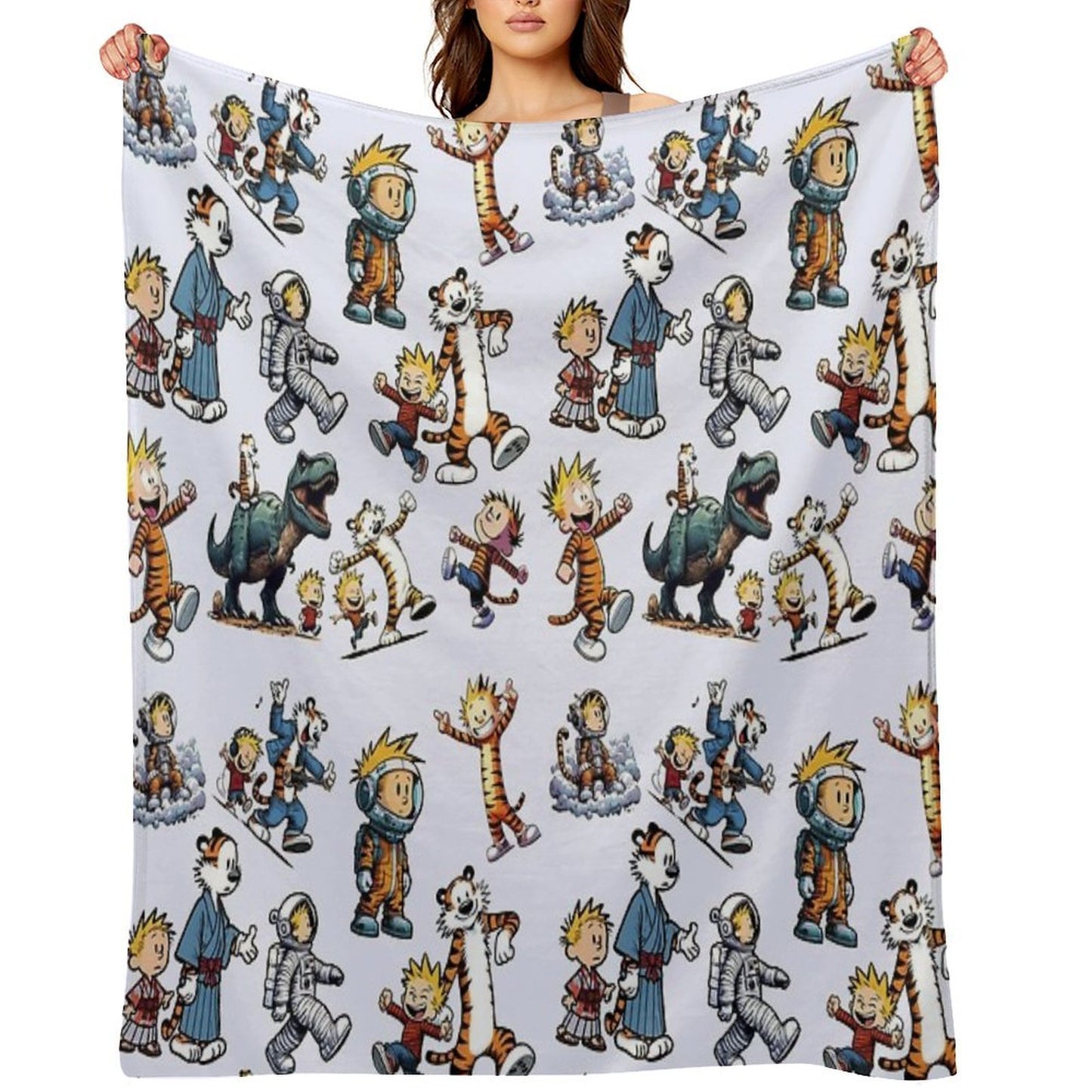 The World of Calvin And His Friendly Tiger Throw Blanket