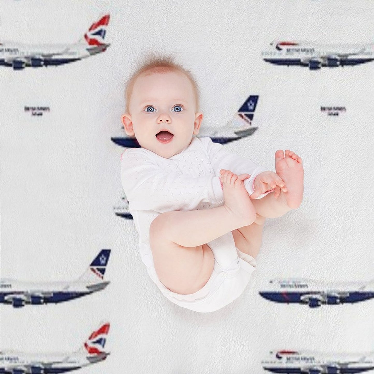 British Airways 747s Throw Blanket