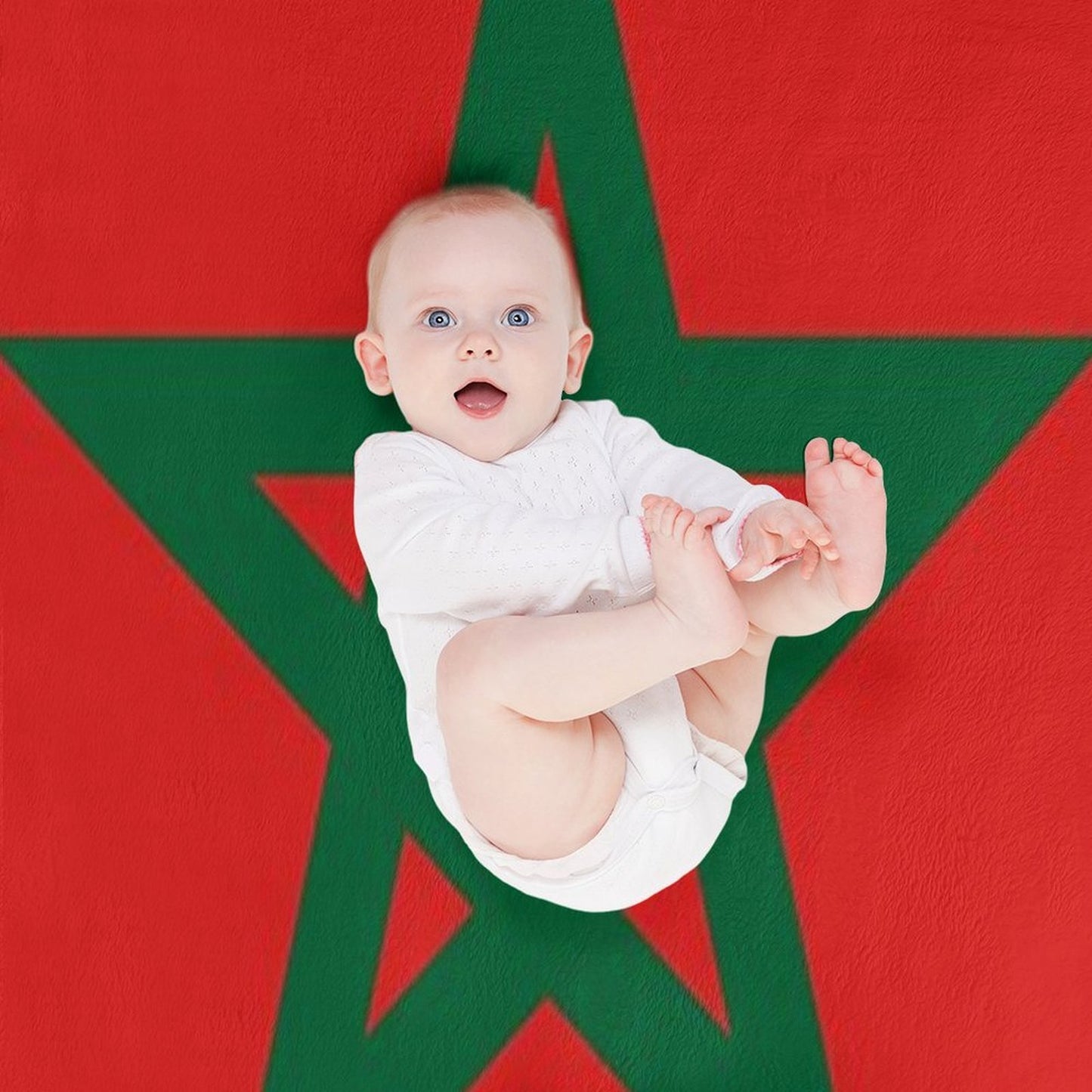 Green Star, Moors Flag-Proud to Be Moorish Throw Blanket