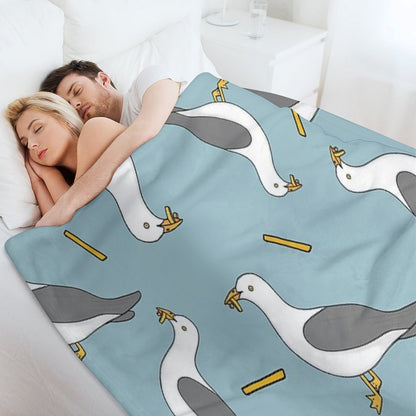 Seagull And Chips Throw Blanket