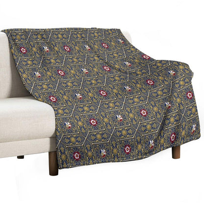 Hampton Court Renaissance Heraldic Tudor Rose Throw Blanket