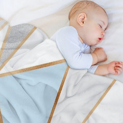 Blue, Grey & Gold Geo Throw Blanket