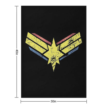 Gold, Red And Blue Star - Grunge - Distressed Throw Blanket