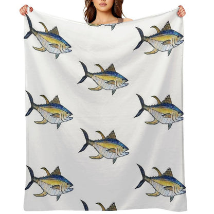 Yellowfin Tuna Fish Throw Blanket