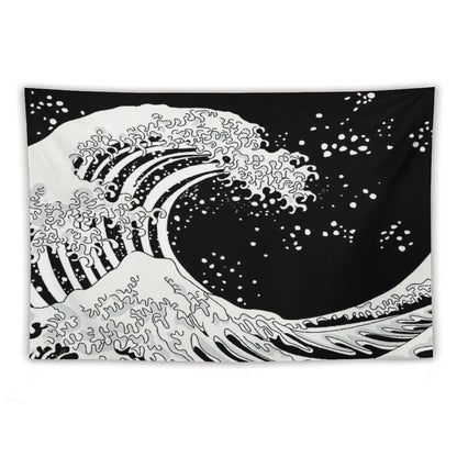Black And White Great Wave Tapestry