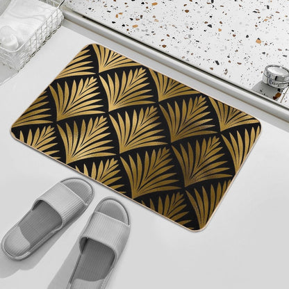Luxurious Black And Golden Color Art Deco Elegant Pattern  Multi-Purpose Bath Mat