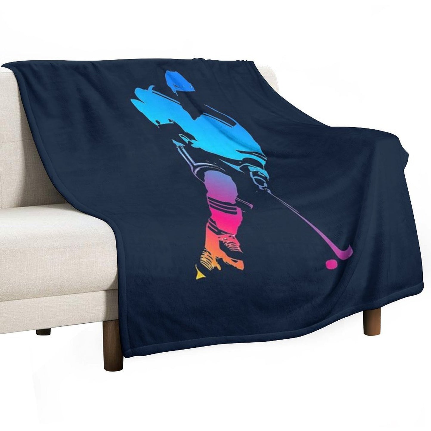 Hockey Player Throw Blanket