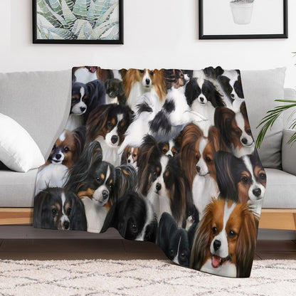 Fly Little Butterfly! Papillon And Phalene Collage Throw Blanket