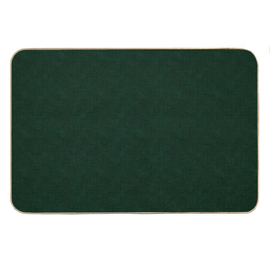 Textured Dark Green, Solid Green Bath Mat