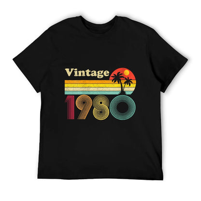 Womens 1980 40th Birthday Gift Vintage Retro Men Women 40 Years Old  Trendy Pattern T-Shirt