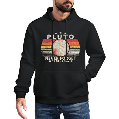 Never Forget Pluto. Retro Style Funny Space Science Layering Staple Hoodie