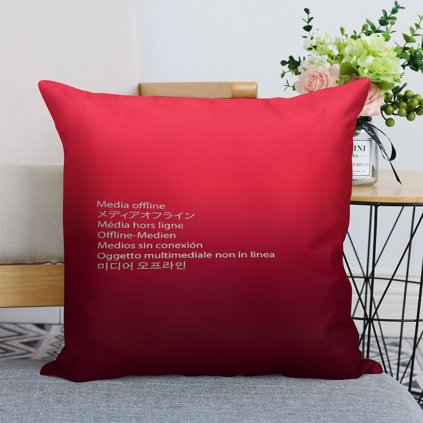 Media Offline Adobe Premiere Pro Linen Throw Pillow Cover