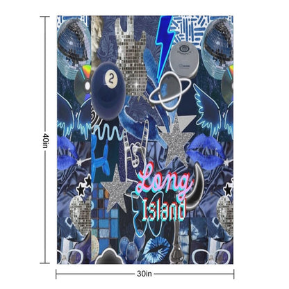 Long Island New York COLLAGE Throw Blanket