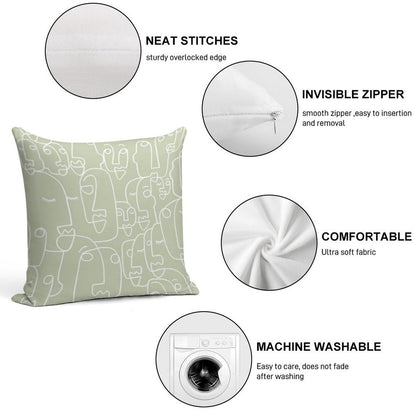 Sage Green Soft Bedroom Essential Throw Pillow