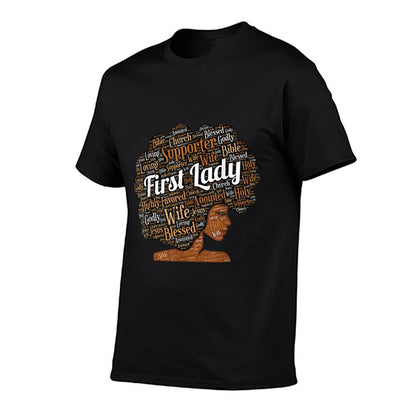 First Lady  Pastor&#39;s Wife Black Woman Afro T-Shirt