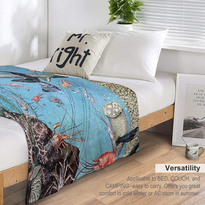 Adolphe Millot - Ocean A - French Vintage Poster Throw Blanket