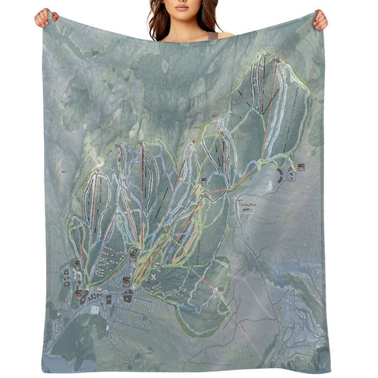 Sunday River Resort Trail Map Throw Blanket