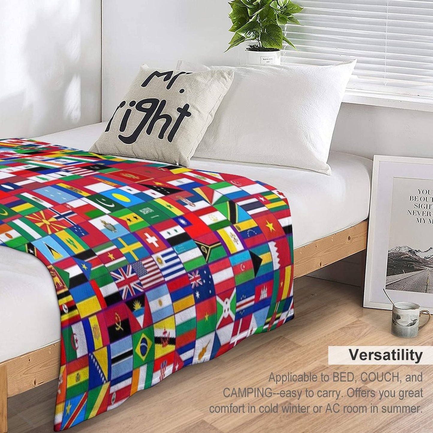 World Flags Throw Blanket