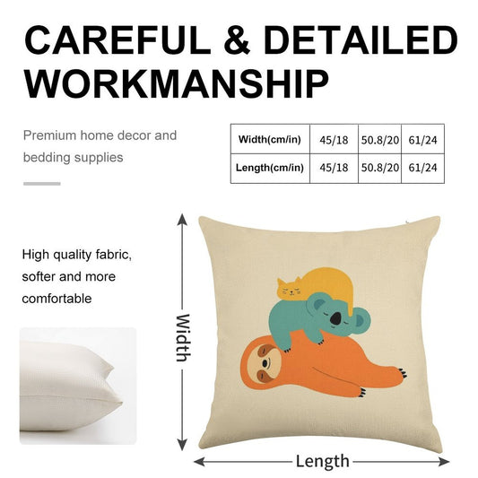 Being Lazy Linen Throw Pillow Cover