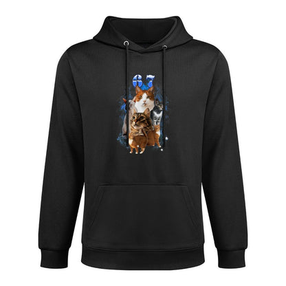 67 Meme Cats Brainrotns Gifts Funny Cat 6 7 Kangaroo Pocket Hoodie