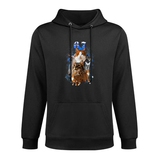 67 Meme Cats Brainrotns Gifts Funny Cat 6 7 Kangaroo Pocket Hoodie