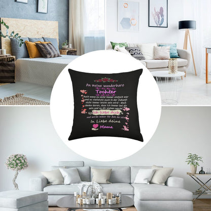 Wonderful Daughter-mother Saying Linen Throw Pillow Cover