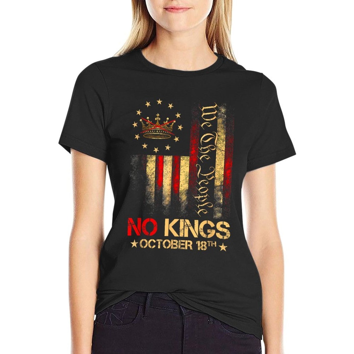 No Kings Vintage America 1776 October 18  Wrinkle-resistant T-Shirt