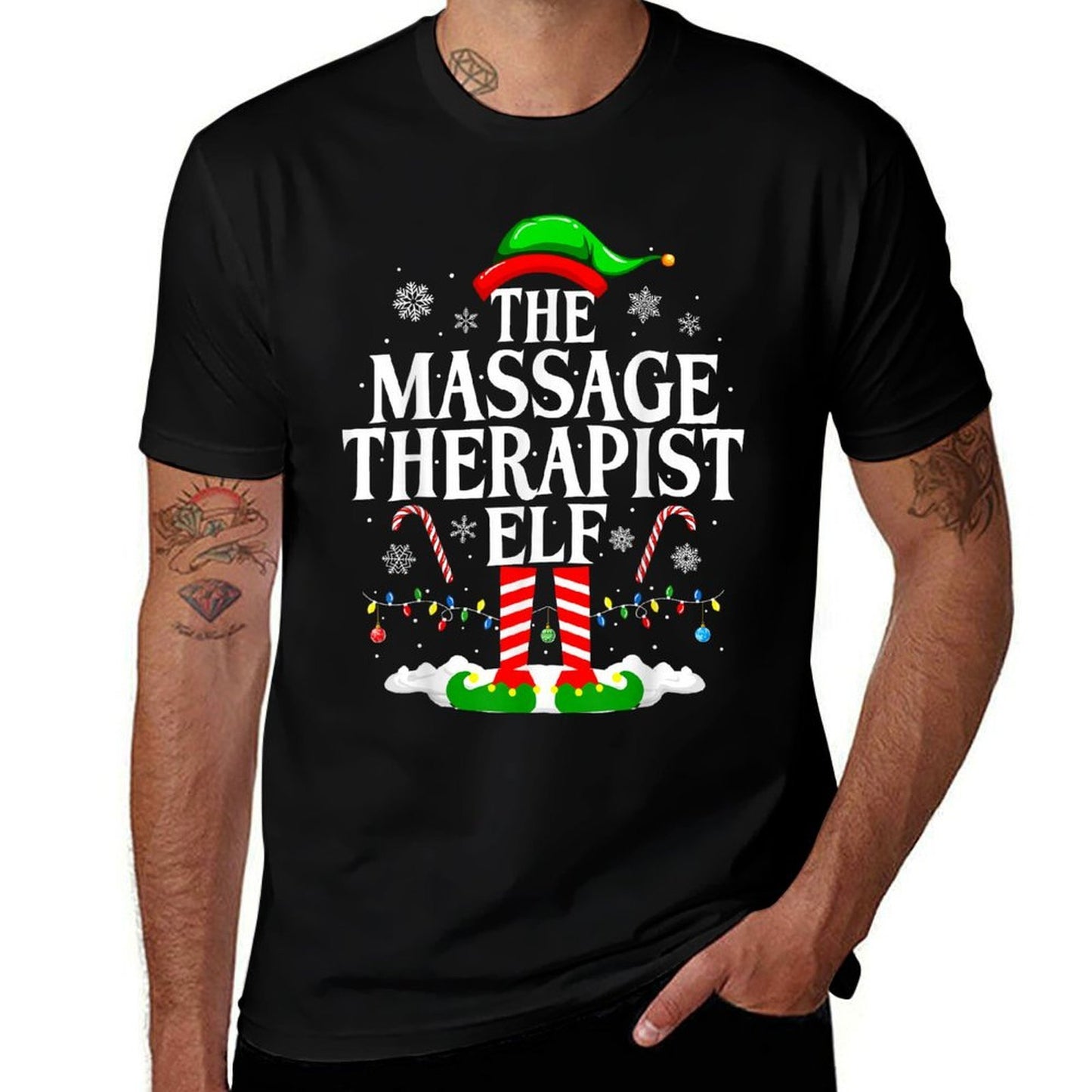 The Massage Therapist Elf Christmas Massage Therapy Elf  Graphic-printed T-Shirt