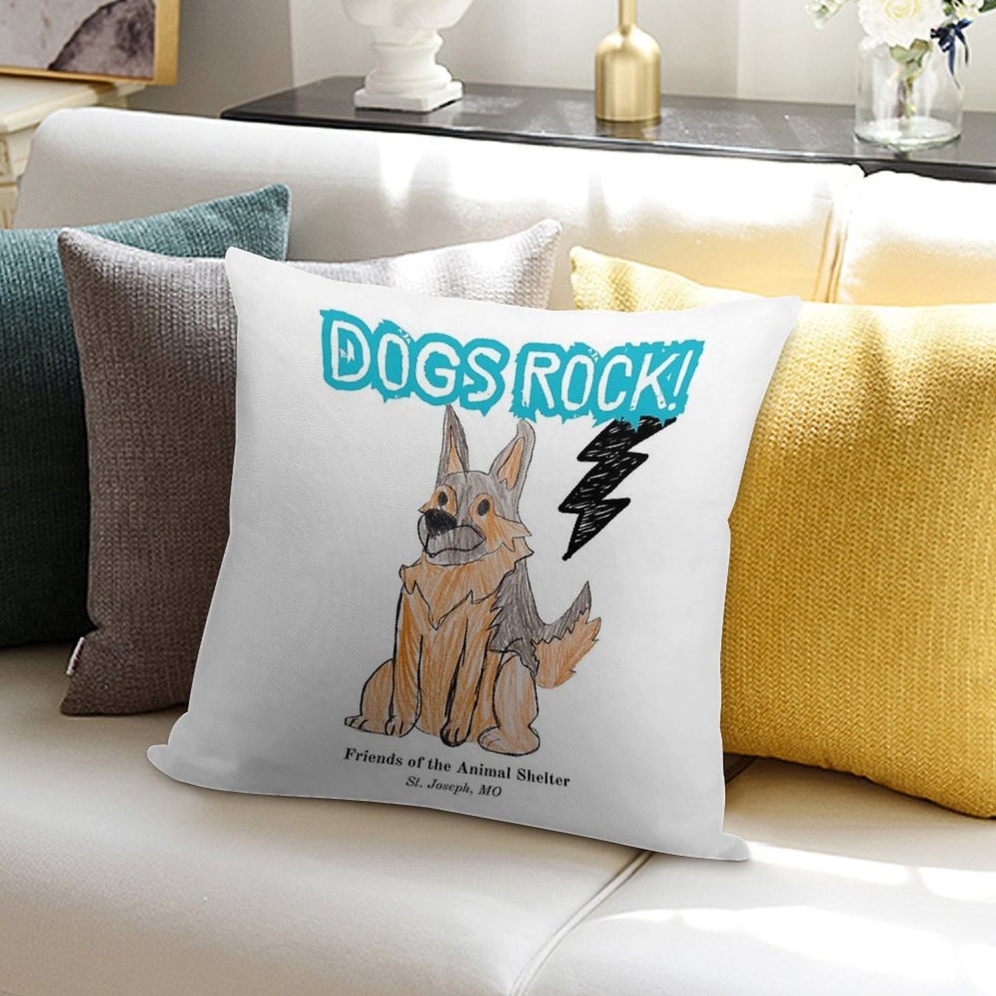 Dogs Rock Soft Multiple Sizes Throw Pillow