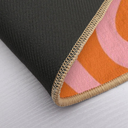 Abstract Retro 70s Orange Pink Bath Mat