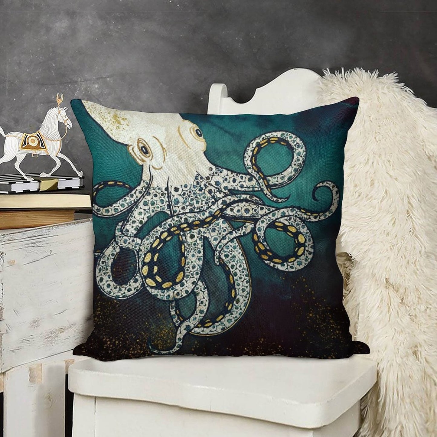 Underwater Dream VII Linen Throw Pillow Cover