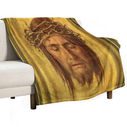 Veronica's  Veil, Jesus Face, Shroud Throw Blanket