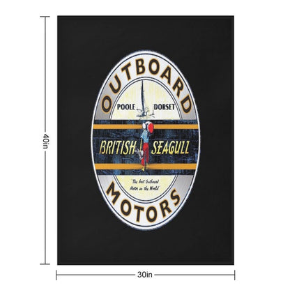 British Seagull Outboard Motors UK Sticker Throw Blanket