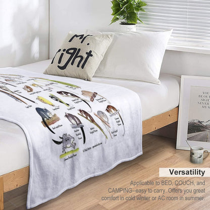 Possums of Australia (with Names) Throw Blanket